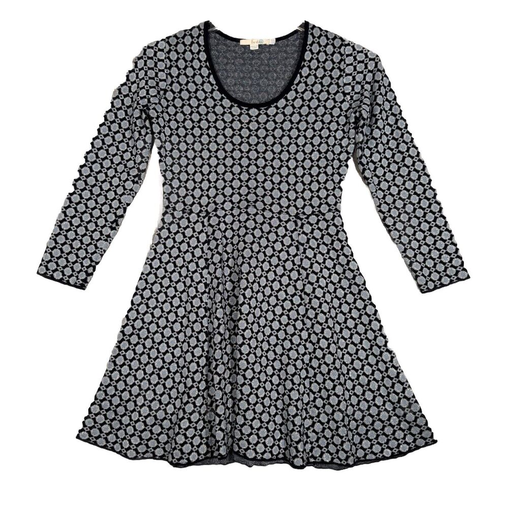 Boden Dress Womens 6 Petite Blue Navy Geometric Fit Flare Boho Preppy Colorful